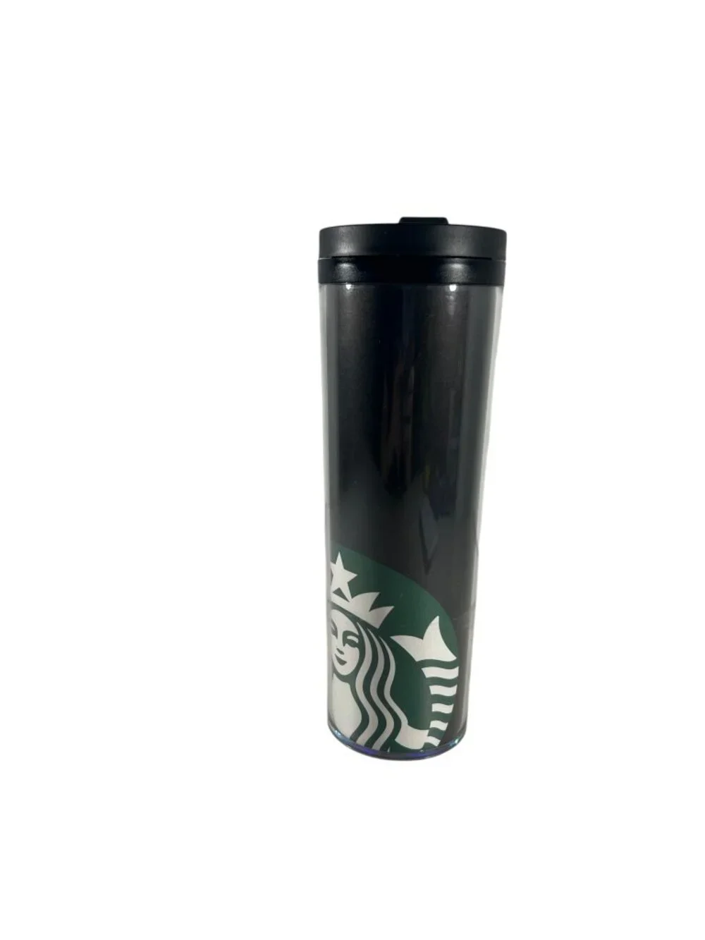 2011 Starbucks Plastic Travel Tumbler Coffee Mug Black Green Siren 20 oz